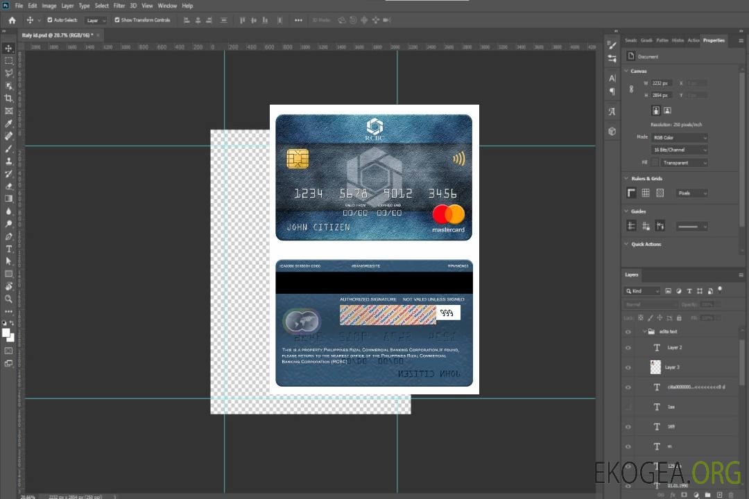 Carte maîtresse de la Rizal Commercial Banking Corporation (RCBC) des Philippines template